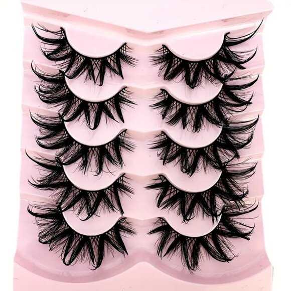 5 Pairs Dramatic Drip False Eyelashes Spiky Wet Look False Lashes Hydrated - Picture 1 of 2